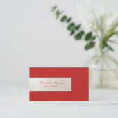 Elegant minimalistisch, gestreept, rood visitekaartje (Staand voorkant)