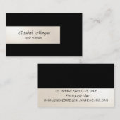 Elegant minimalistisch, gestreept, zwart visitekaartje (Voorkant / Achterkant)