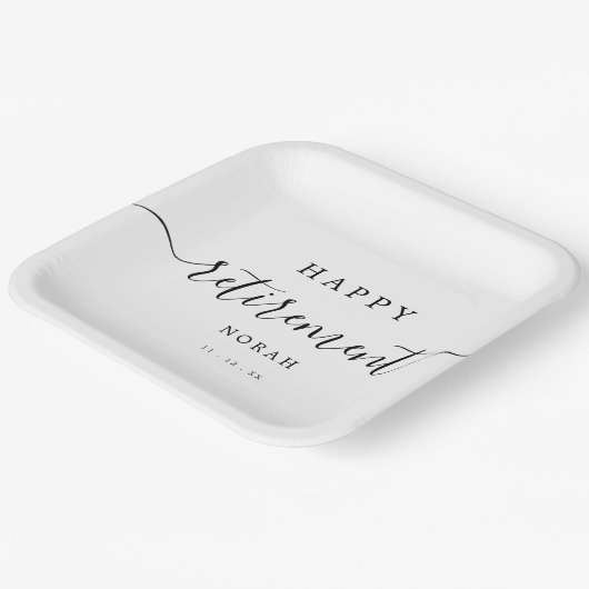 Elegant minimalistisch getinte partijscript papieren bordje (Gebogen)