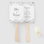 Elegant minimalistisch Ginkgo Biloba trouwprogramm Handwaaier (Voorkant en achterkant)