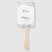 Elegant minimalistisch Ginkgo Biloba trouwprogramm Handwaaier (Voorkant)