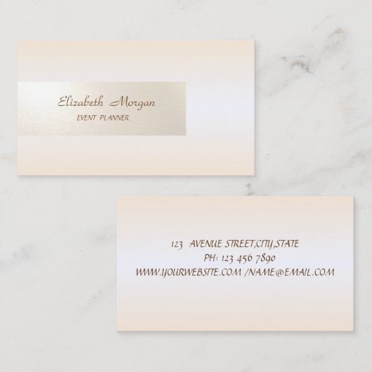 Elegant minimalistisch, glanzend, eenvoudig visitekaartje (Voorkant / Achterkant)