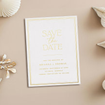 Elegant Minimalistisch Gold Foil sparen de datum