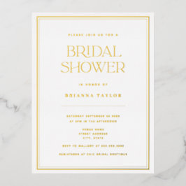 Elegant Minimalistisch Gold-Vrijgezellenfeest Folie Uitnodiging Briefkaart