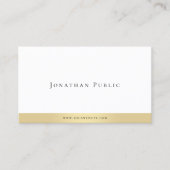Elegant minimalistisch Gold White Modern Professio Visitekaartje