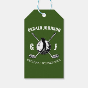 Elegant Minimalistisch Golf Monogr... Cadeaulabel