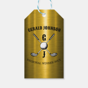 Elegant Minimalistisch Golf Monogr... Cadeaulabel