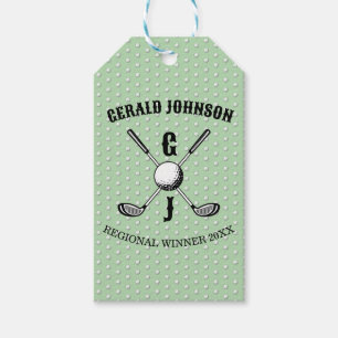 Elegant Minimalistisch Golf Monogr... Cadeaulabel
