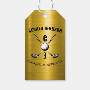 Elegant Minimalistisch Golf Monogr... Cadeaulabel