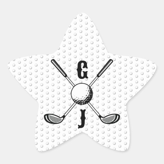 Elegant Minimalistisch Golf Monogr... Ster Sticker (Voorkant)