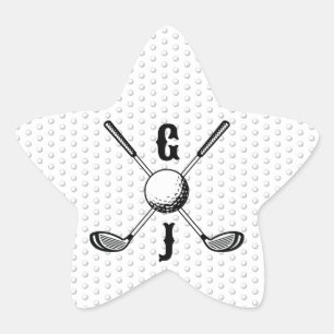 Elegant Minimalistisch Golf Monogr... Ster Sticker