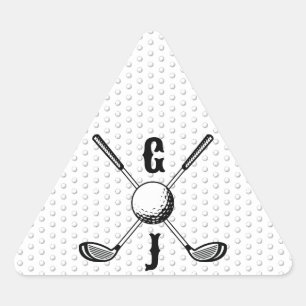 Elegant Minimalistisch Golf Monogr... Sticker