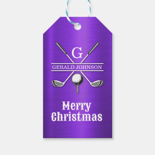 Elegant minimalistisch golf monogram ontwerp cadeaulabel (Voorkant)