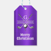 Elegant minimalistisch golf monogram ontwerp cadeaulabel (Achterkant)