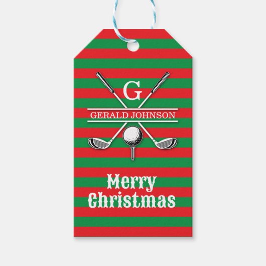 Elegant Minimalistisch Golf Monogram Ontwerp Cadeaulabel (Voorkant)