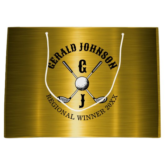 Elegant minimalistisch golf monogram ontwerp groot cadeauzakje (Voorkant)