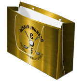 Elegant minimalistisch golf monogram ontwerp groot cadeauzakje (Voorkant Gekanteld)