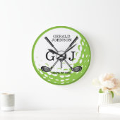 Elegant minimalistisch Golf Monogram Ontwerp Grote Klok (Huis)