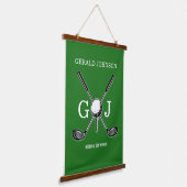 Elegant minimalistisch Golf Monogram Ontwerp Hangend Wandkleed (Gebogen)