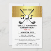 Elegant minimalistisch golf monogram ontwerp kaart (Achterkant)