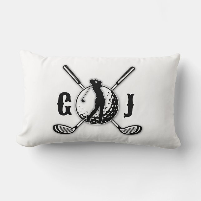 Elegant minimalistisch Golf Monogram Ontwerp Kussen (Voorkant)