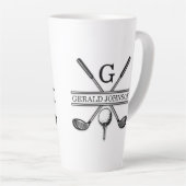 Elegant minimalistisch Golf Monogram Ontwerp Latte Mok (Rechterhoek)