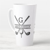 Elegant minimalistisch Golf Monogram Ontwerp Latte Mok (Linkerhoek)