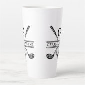 Elegant minimalistisch Golf Monogram Ontwerp Latte Mok (Voorkant)
