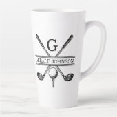Elegant minimalistisch Golf Monogram Ontwerp Latte Mok (Rechts)