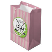 Elegant Minimalistisch Golf Monogram Ontwerp Medium Cadeauzakje (Voorkant Gekanteld)
