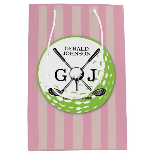 Elegant Minimalistisch Golf Monogram Ontwerp Medium Cadeauzakje (Voorkant)
