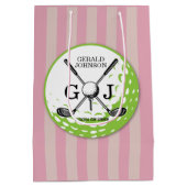Elegant Minimalistisch Golf Monogram Ontwerp Medium Cadeauzakje (Achterkant)