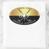 Elegant minimalistisch golf monogram ontwerp ovale sticker (Tas)