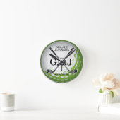 Elegant minimalistisch Golf Monogram Ontwerp Ronde Klok (Huis)