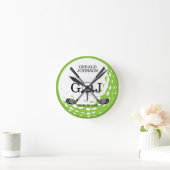 Elegant minimalistisch Golf Monogram Ontwerp Ronde Klok (Huis)