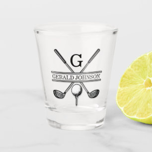 Elegant minimalistisch Golf Monogram Ontwerp Shot Glas
