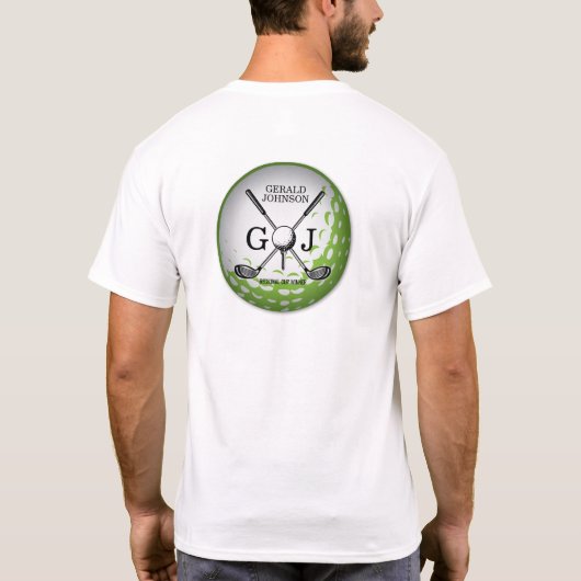 Elegant minimalistisch Golf Monogram Ontwerp T-shirt (Achterkant)