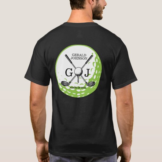 Elegant minimalistisch Golf Monogram Ontwerp T-shirt (Achterkant)