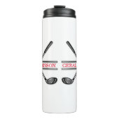 Elegant minimalistisch Golf Monogram Ontwerp Thermosbeker (Voorkant)