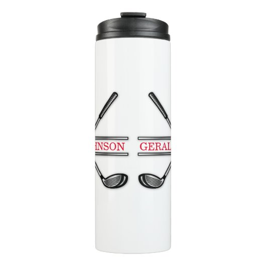 Elegant minimalistisch Golf Monogram Ontwerp Thermosbeker (Voorkant)