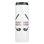 Elegant minimalistisch Golf Monogram Ontwerp Thermosbeker (Achterkant)