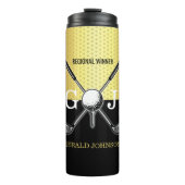 Elegant minimalistisch Golf Monogram Ontwerp Thermosbeker (Voorkant)