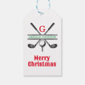 Elegant Minimalistisch Golf Monogram Vakantieontwe Cadeaulabel (Achterkant)