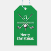 Elegant minimalistisch golf monogram vakantieontwe cadeaulabel (Achterkant)