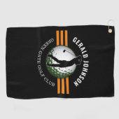 Elegant Minimalistisch Golfer Design Golfhanddoek (Horizontaal)