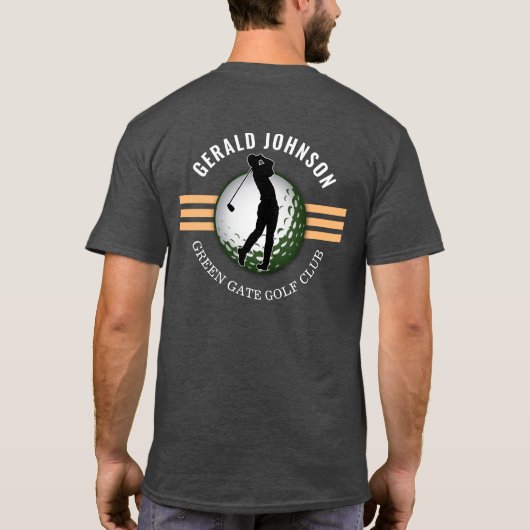 Elegant minimalistisch golfontwerp t-shirt (Achterkant)