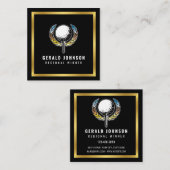 Elegant minimalistisch Golfontwerp Vierkante Visitekaartje (Voorkant / Achterkant)