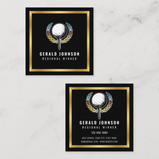 Elegant minimalistisch Golfontwerp Vierkante Visitekaartje (Voorkant / Achterkant)