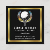 Elegant minimalistisch Golfontwerp Vierkante Visitekaartje (Achterkant)