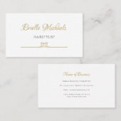 Elegant minimalistisch goud en zwart hart filigraa visitekaartje (Voorkant / Achterkant)